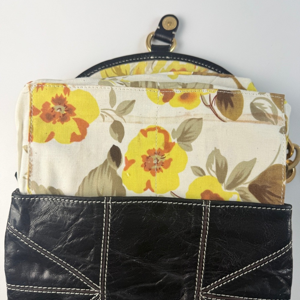 Tracy Reese‎ Black Leather Gold Chain Shoulder Bag Y2K - Picture 14 of 14
